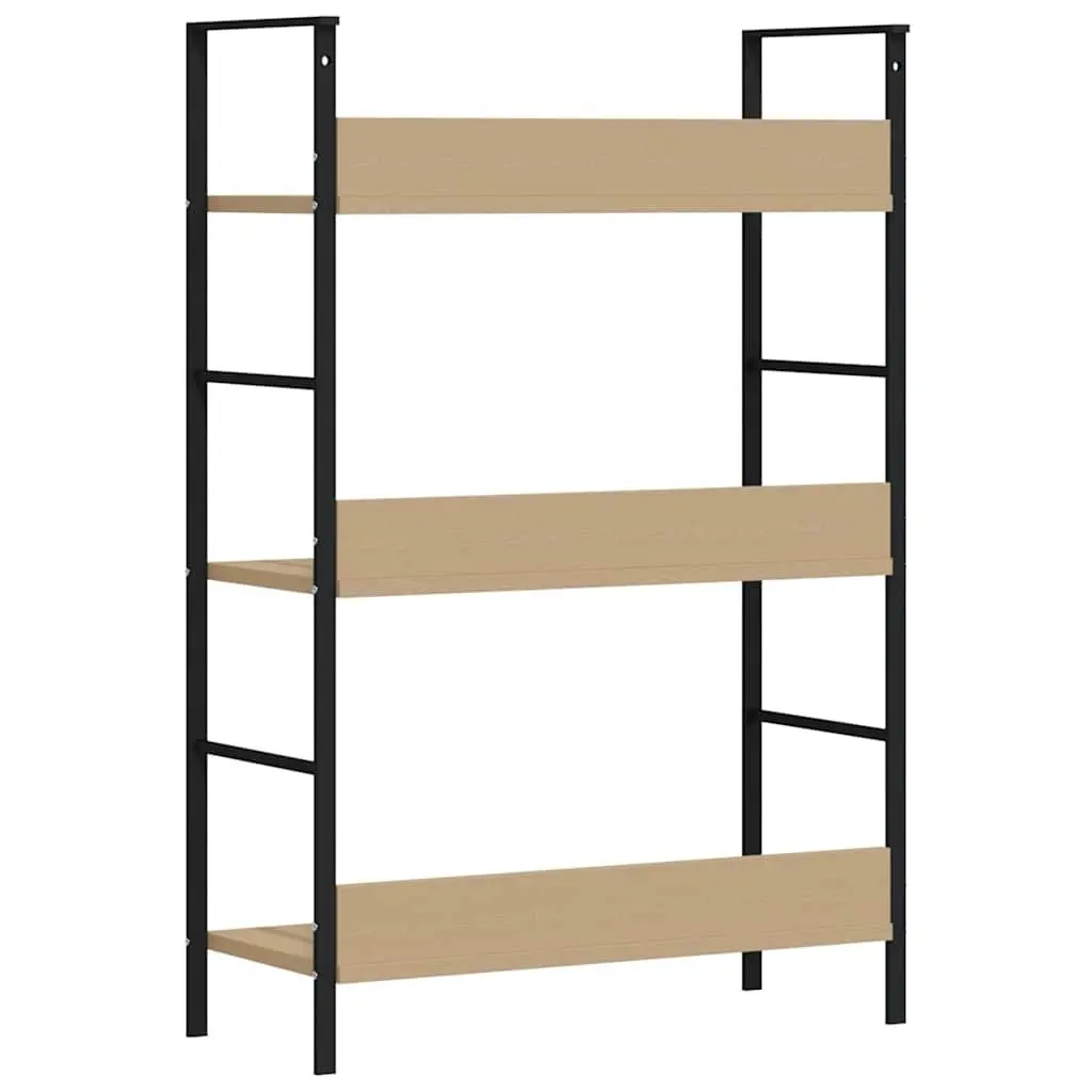 3-Layer Book Shelf Brown Engineered Wood Storage Cabinet Display Rack