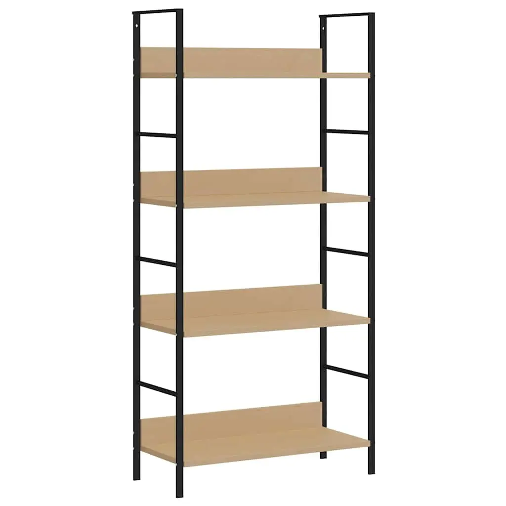 4-Layer Bookshelf Display Cabinet Storage Rack Engineered Wood Brown