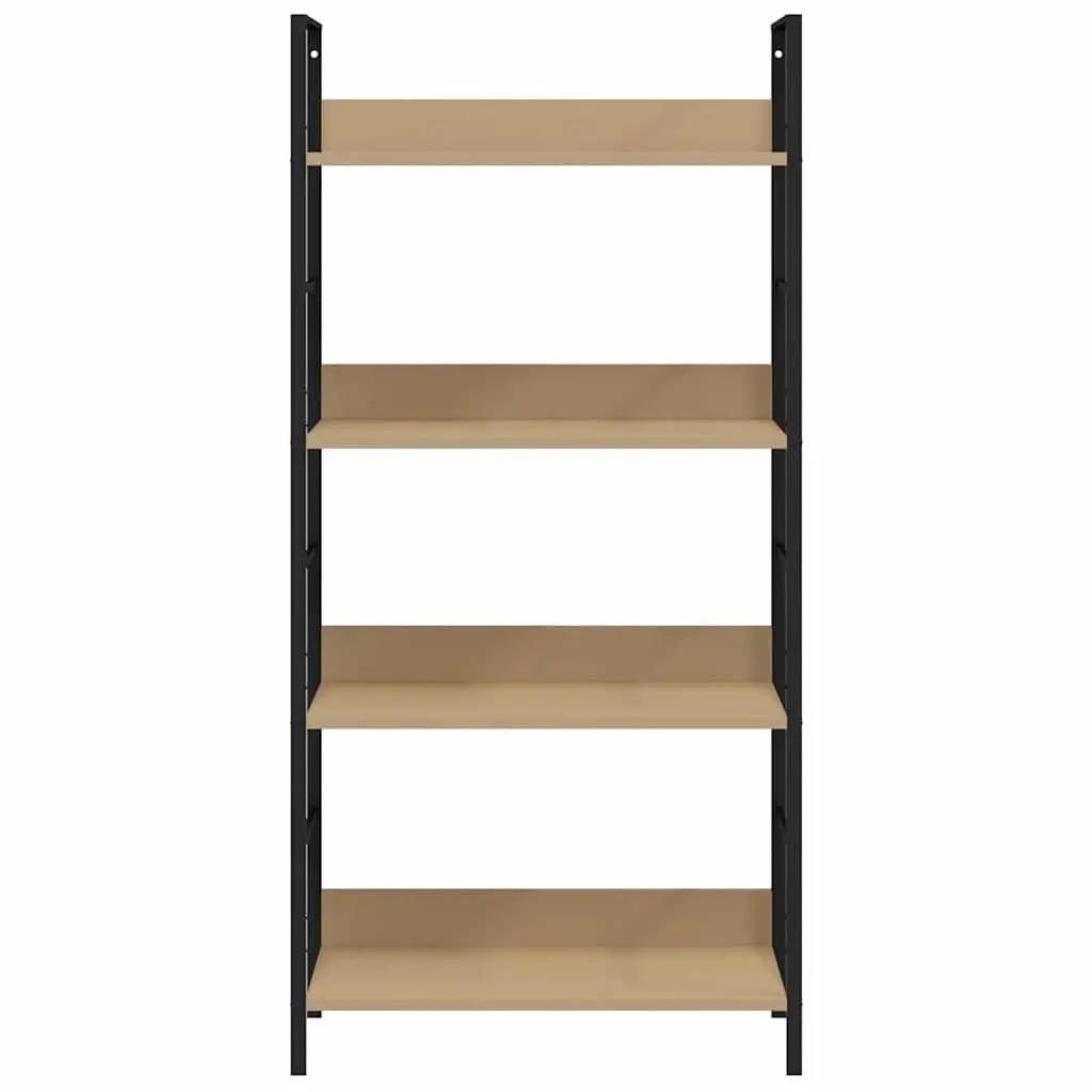 4-Layer Bookshelf Display Cabinet Storage Rack Engineered Wood Brown