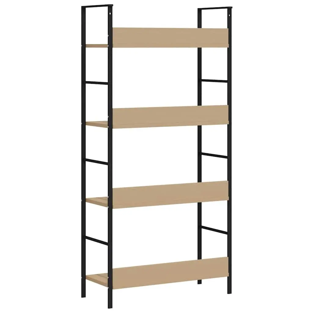 4-Layer Bookshelf Display Cabinet Storage Rack Engineered Wood Brown