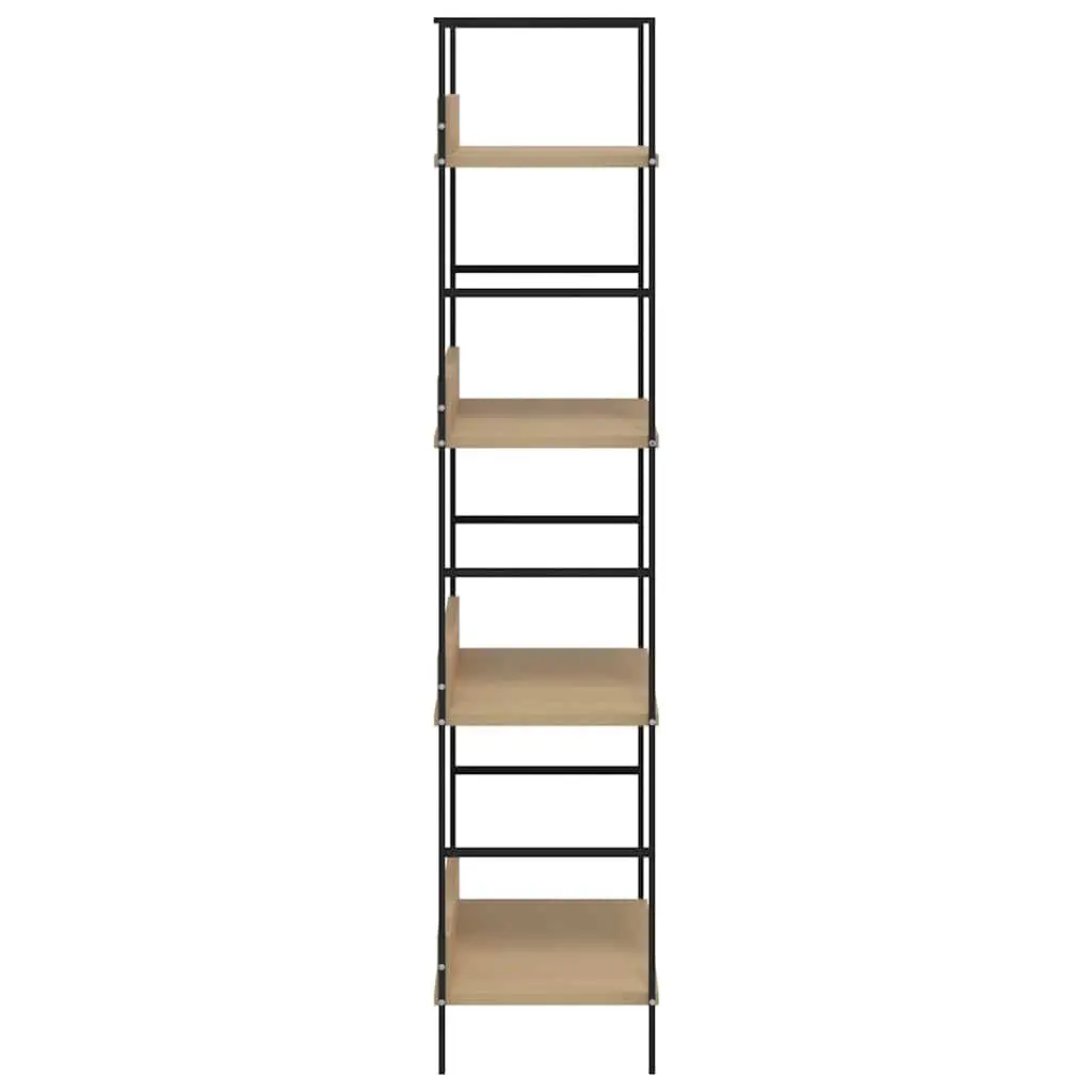 4-Layer Bookshelf Display Cabinet Storage Rack Engineered Wood Brown