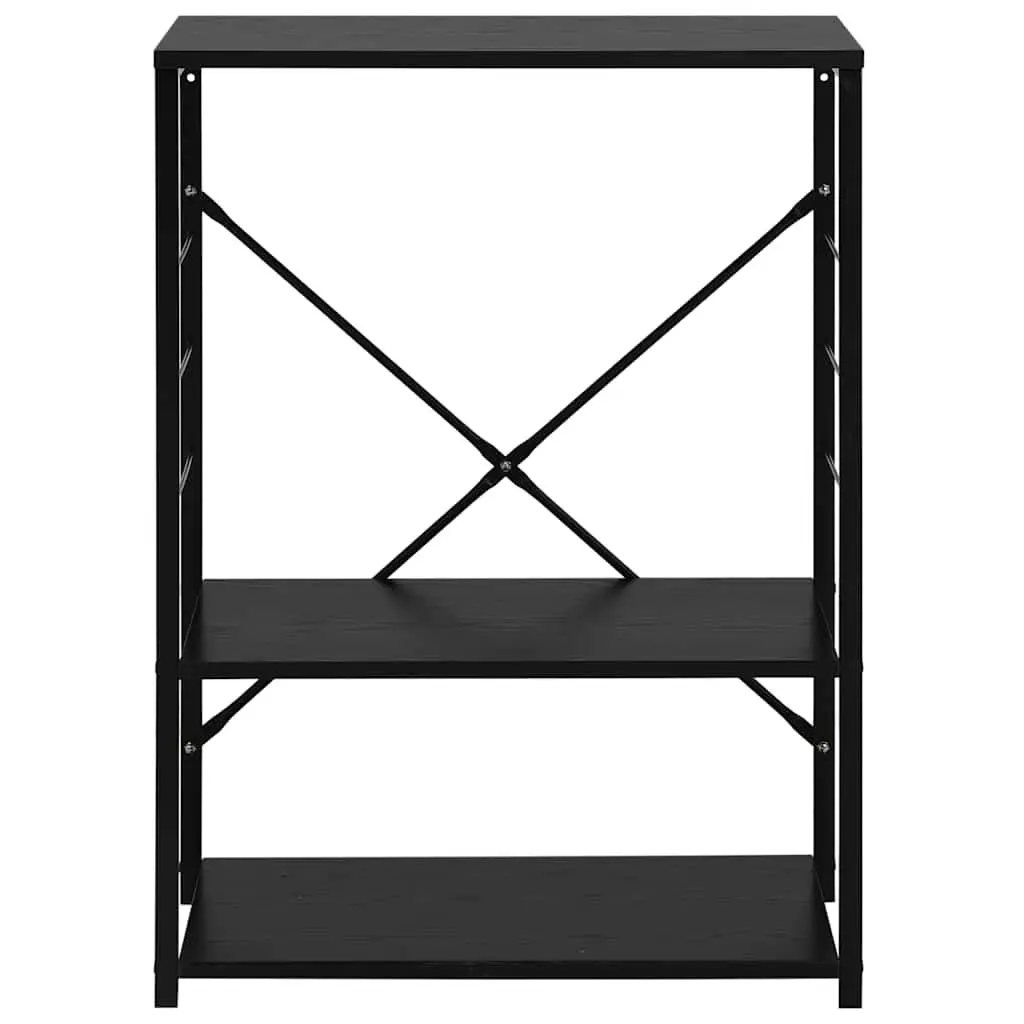 3-Tier Storage Cabinet Kitchen Organiser Black 60x39.6x79.5cm