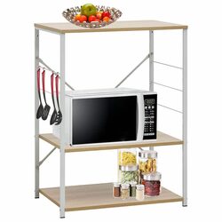 Reliable 3-Tier Microwave Cabinet with Hooks