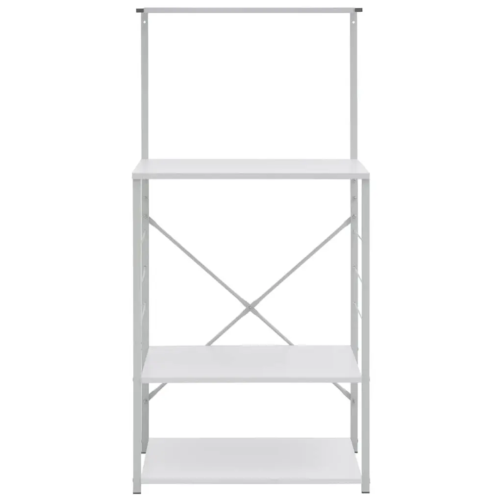 Microwave Cabinet White 4-Tier Kitchen Shelf Storage Organiser Engineered Wood