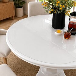 Round Table Protector Transparent PVC Dining Living Room Furniture Protection
