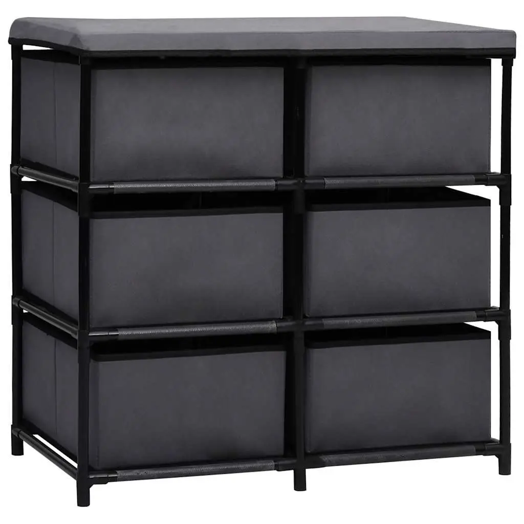 Storage Cabinet 6 Drawers Grey Chest Organiser Bedroom Living Room