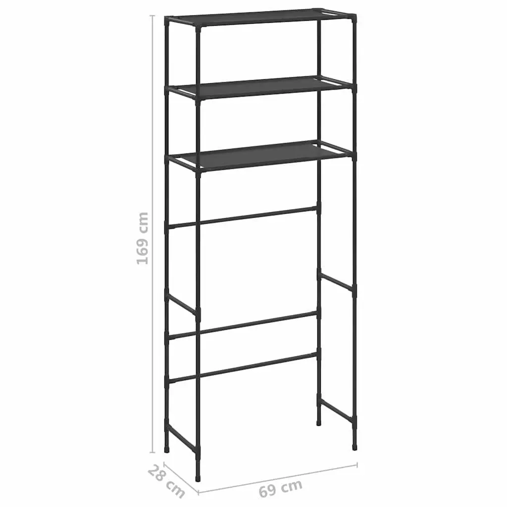 3-Tier Storage Rack Over Laundry Machine Organiser Bathroom Shelving Black