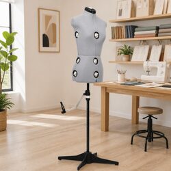 Adjustable Dress Form Female Grey S Size 33-40 Mannequin Display Stand