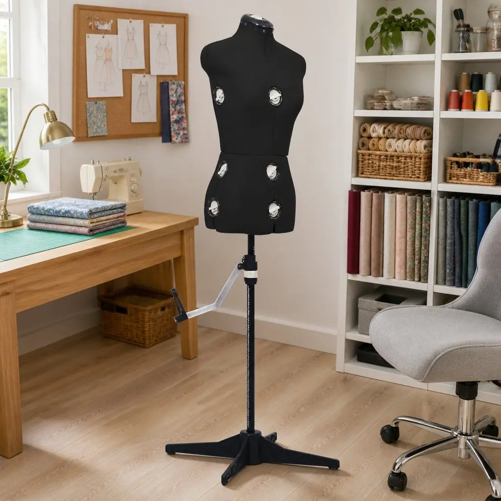 Adjustable Dress Form Mannequin Display Stand Female S Size 33-40 Black
