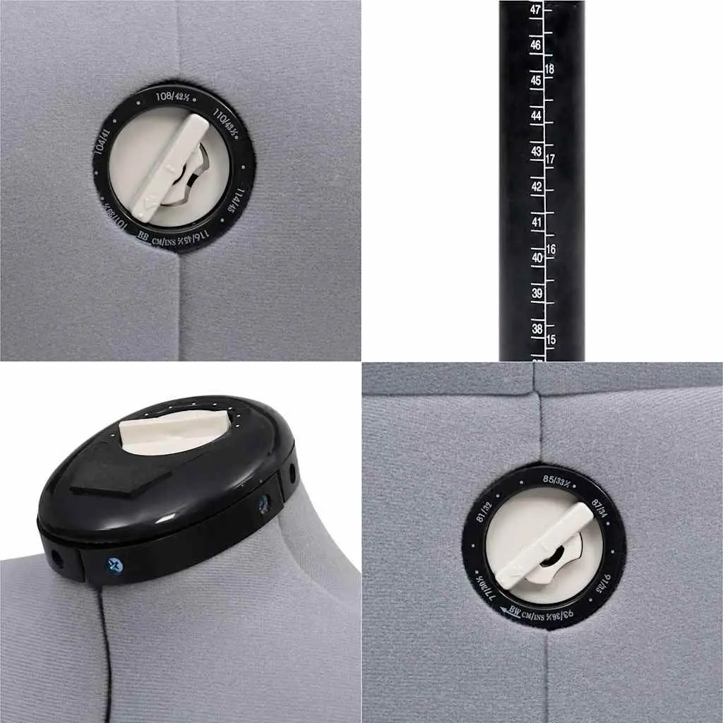 Adjustable Dress Form Female M Size 40-46 Grey Fashion Display Mannequin Tailor