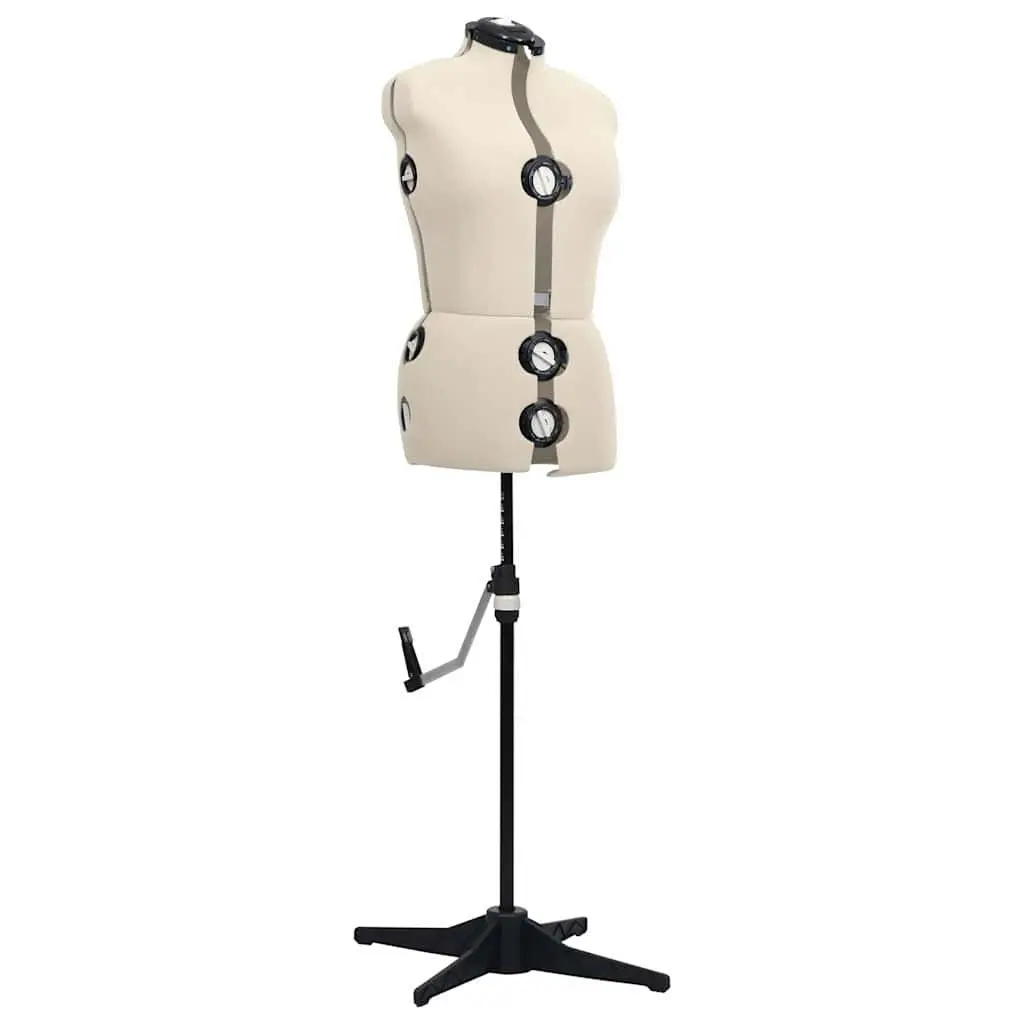 Adjustable Dress Form Mannequin Female M Size 40-46 Cream Display Dummy