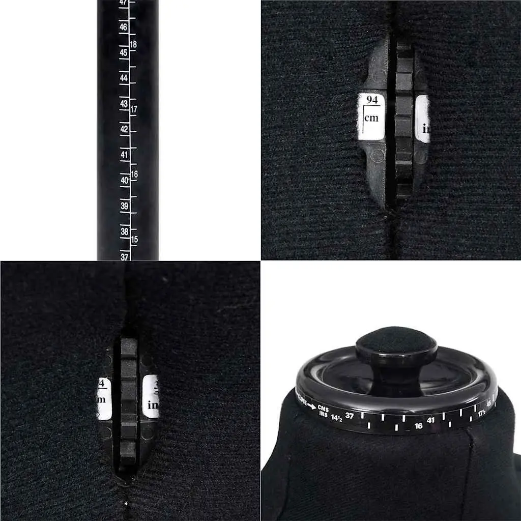 Adjustable Dress Form Mannequin Display for Men's Clothing Black