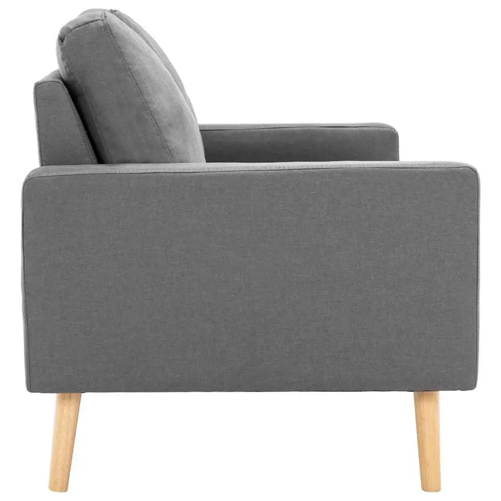 2-Seater Sofa Grey Fabric Upholstered Couch with Padded Cushions