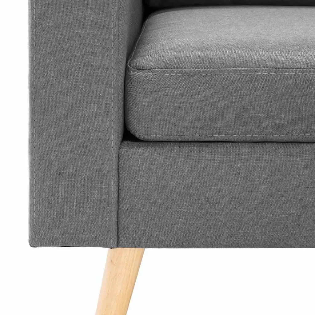 2-Seater Sofa Grey Fabric Upholstered Couch with Padded Cushions