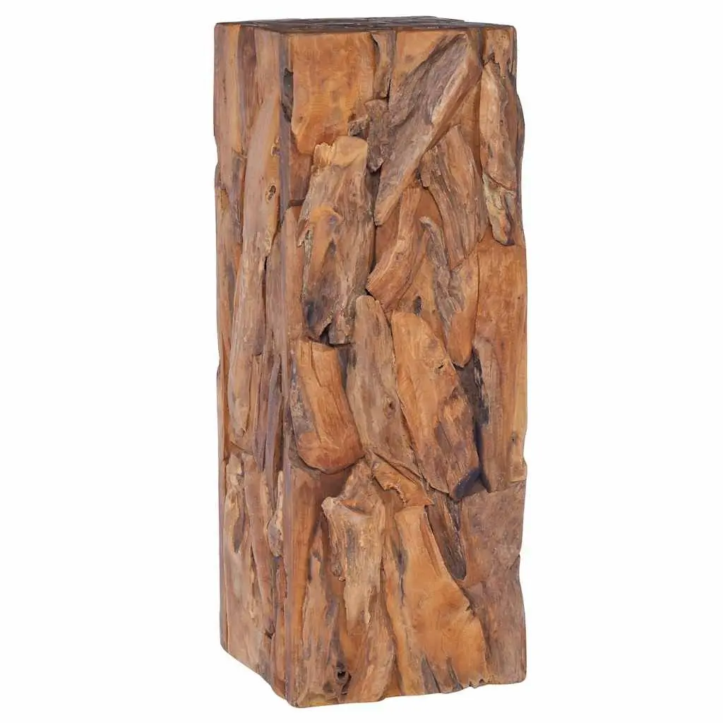 Teak Wood Accent Table 30x30x80 cm Side Table Plant Stand Brown Handcrafted