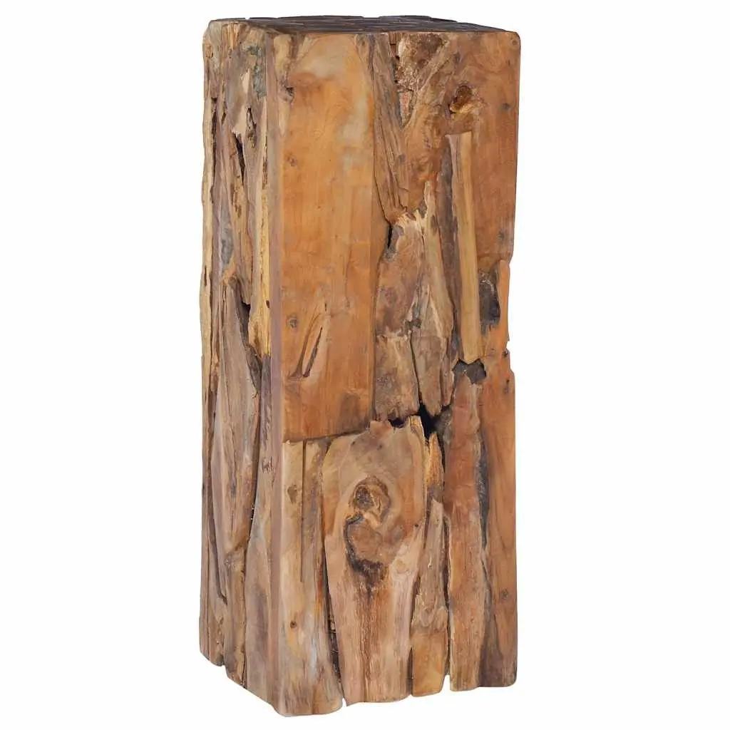 Teak Wood Accent Table 30x30x80 cm Side Table Plant Stand Brown Handcrafted