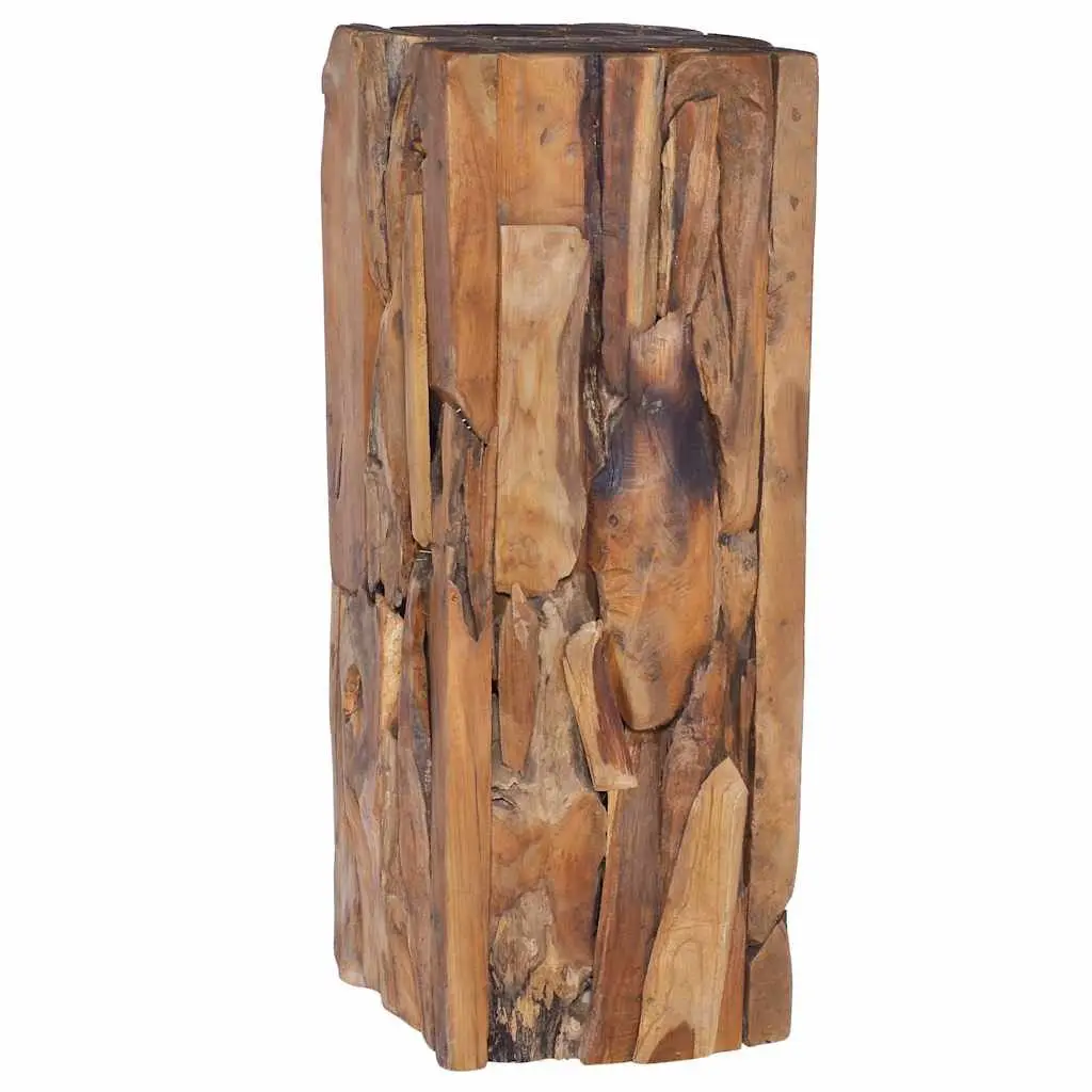 Teak Wood Accent Table 30x30x80 cm Side Table Plant Stand Brown Handcrafted