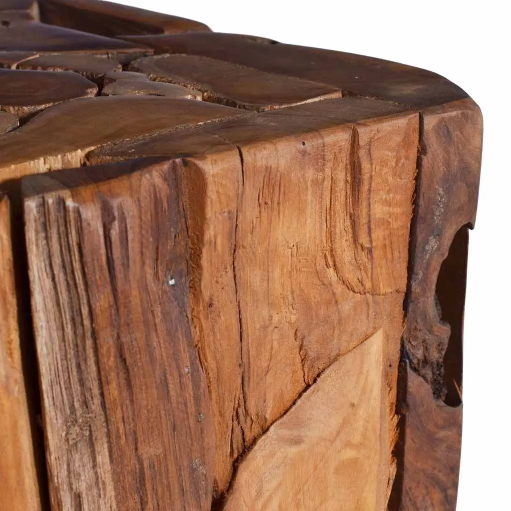 Teak Wood Accent Table 30x30x80 cm Side Table Plant Stand Brown Handcrafted