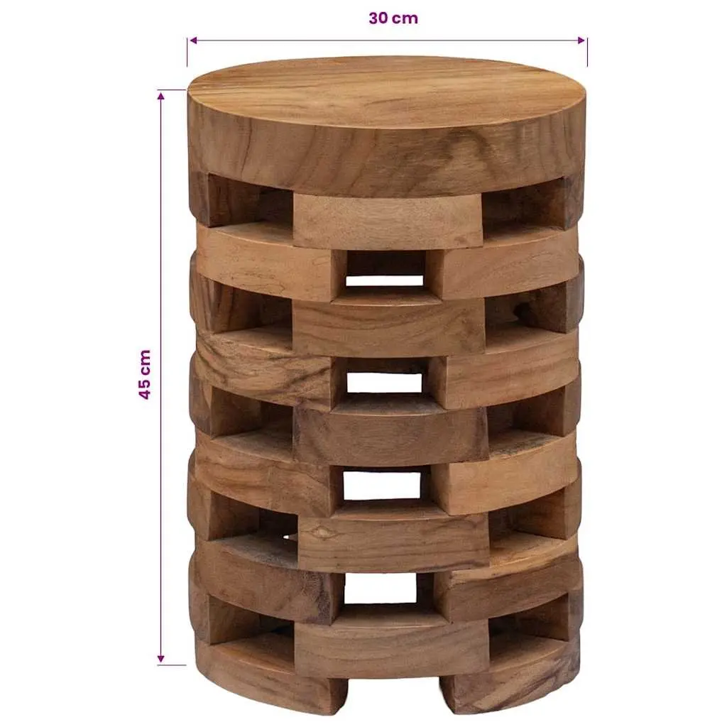 Bedside Cabinet Solid Teak Wood Nightstand 30x30x45 cm Brown
