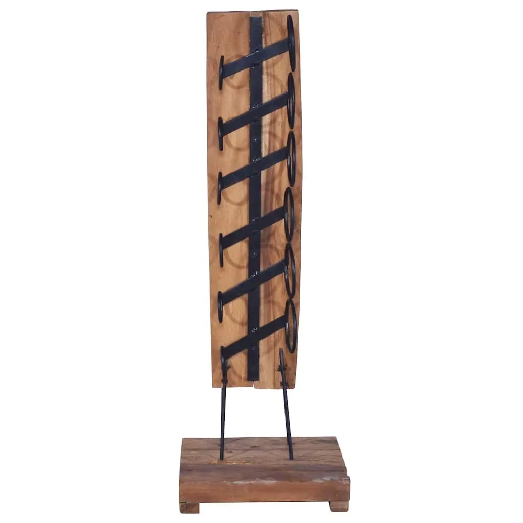 Wine Rack for 6 Bottles Wooden Floor Stand Vintage Style Brown