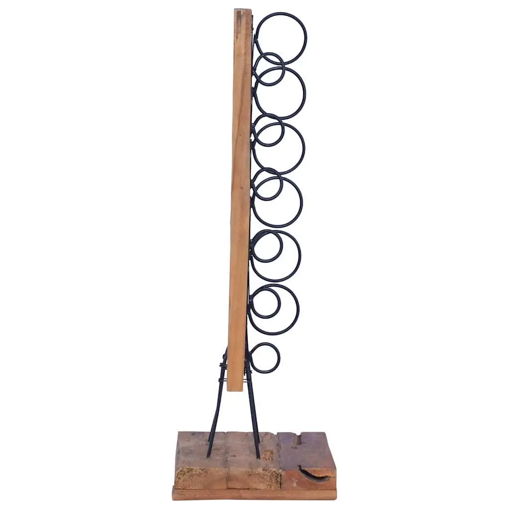 Wine Rack for 6 Bottles Wooden Floor Stand Vintage Style Brown
