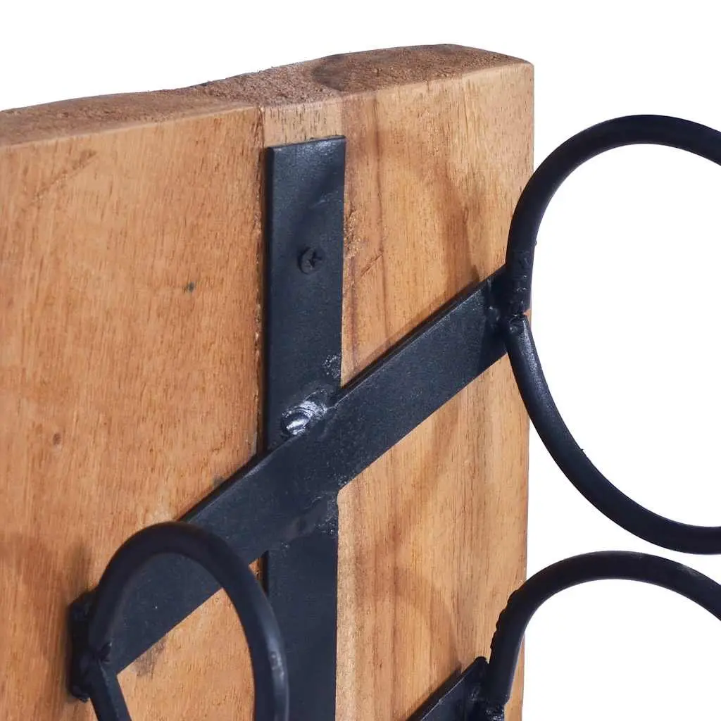 Wine Rack for 6 Bottles Wooden Floor Stand Vintage Style Brown