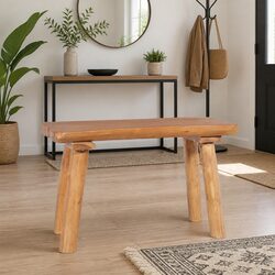 Garden Bench 80cm Solid Teak Wood - Reliable Seating