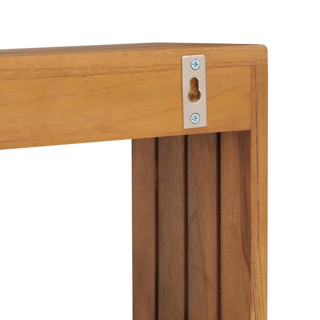 Wall-mounted Towel Rack Bathroom Storage Organizer Solid Teak Wood Brown 35 x 20 x 35 cm