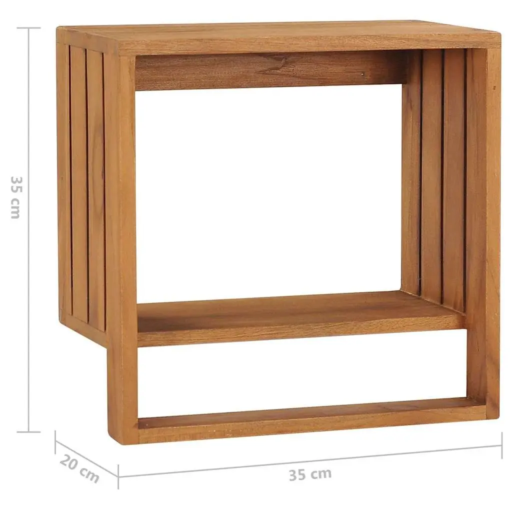 Wall-mounted Towel Rack Bathroom Storage Organizer Solid Teak Wood Brown 35 x 20 x 35 cm
