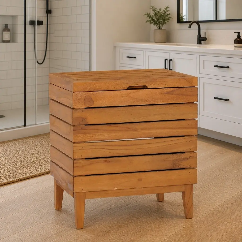 Brown Laundry Basket with Cover