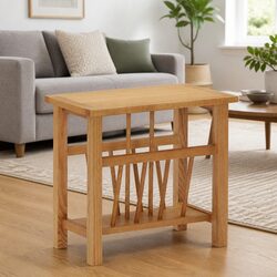 Value-Driven Solid Oak End Table with Storage 45x27x42 cm