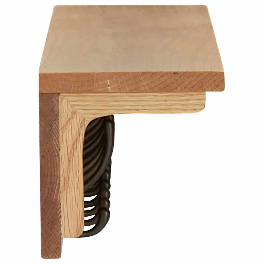 Solid Oak Wood Coat Rack 9 Hooks Wall-Mounted Entryway Hallway Wardrobe Storage