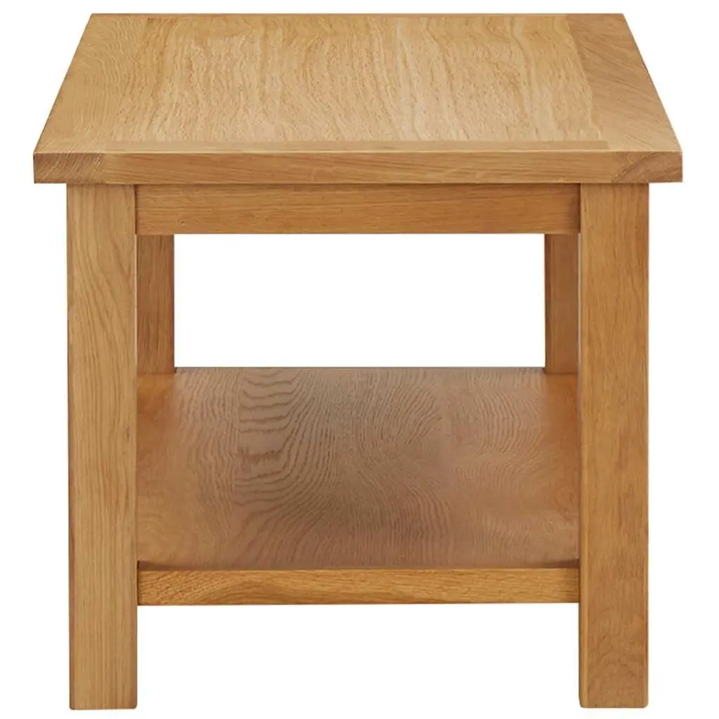 Coffee Table Storage Shelf 90x45x40 cm Solid Oak Wood Brown Natural