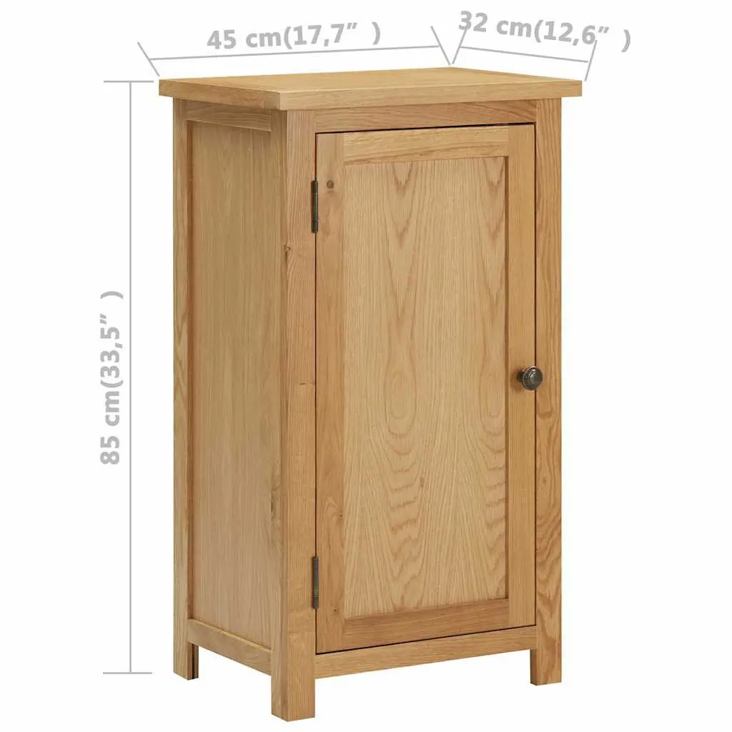 Solid Oak Wood Cupboard Storage Cabinet Sideboard Brown 45x32x85cm