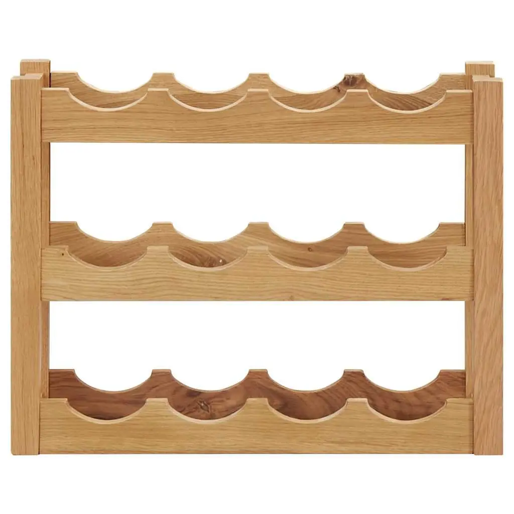 Wine Rack Freestanding Storage Organiser for 6 Bottles Solid Oak Wood Brown
