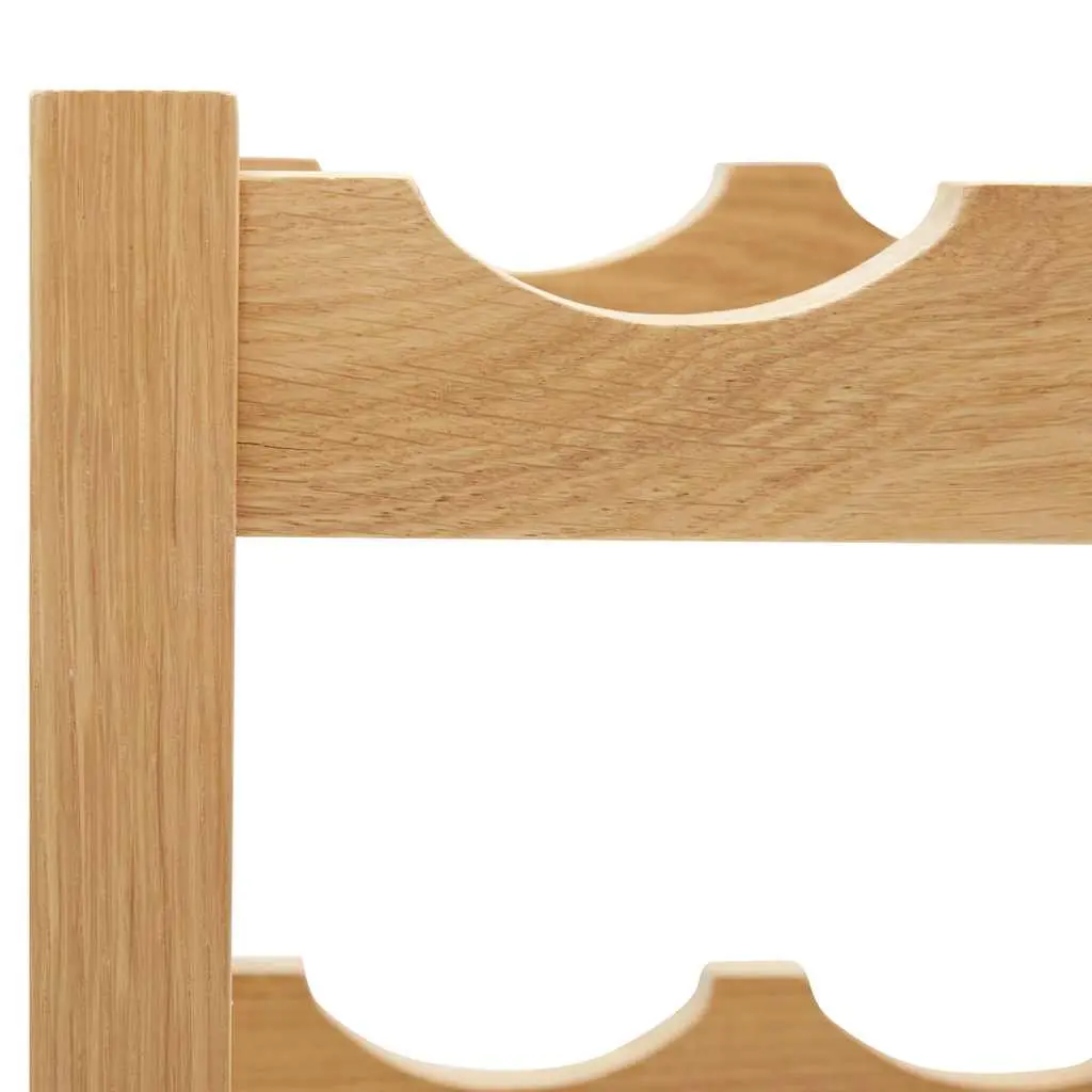 Wine Rack Freestanding Storage Organiser for 6 Bottles Solid Oak Wood Brown