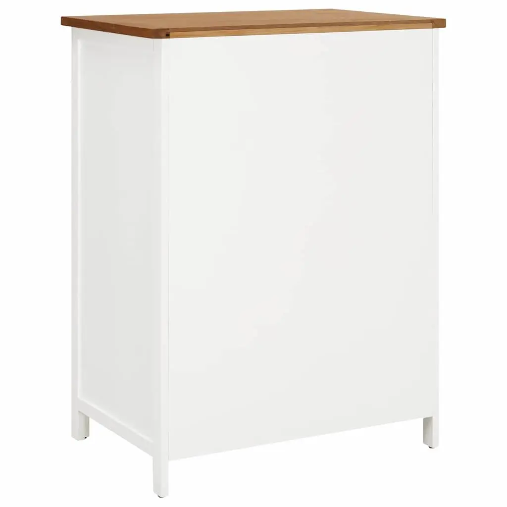 Wardrobe Solid Oak Wood 76x52x105 cm Clothes Cabinet with Hanging Rod & Drawers