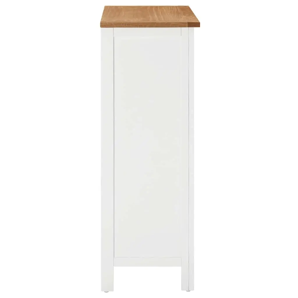 Wine Cabinet Storage Furniture Open Racks Drawers Brown Solid Oak Wood 72x32x90 cm