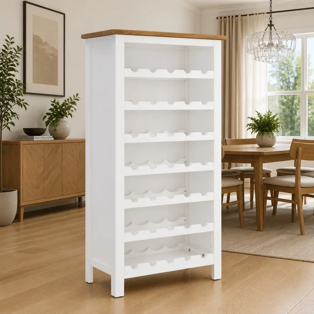 Wine Cabinet Solid Oak Wood Bottle Rack Storage Holder Kitchen Dining Room