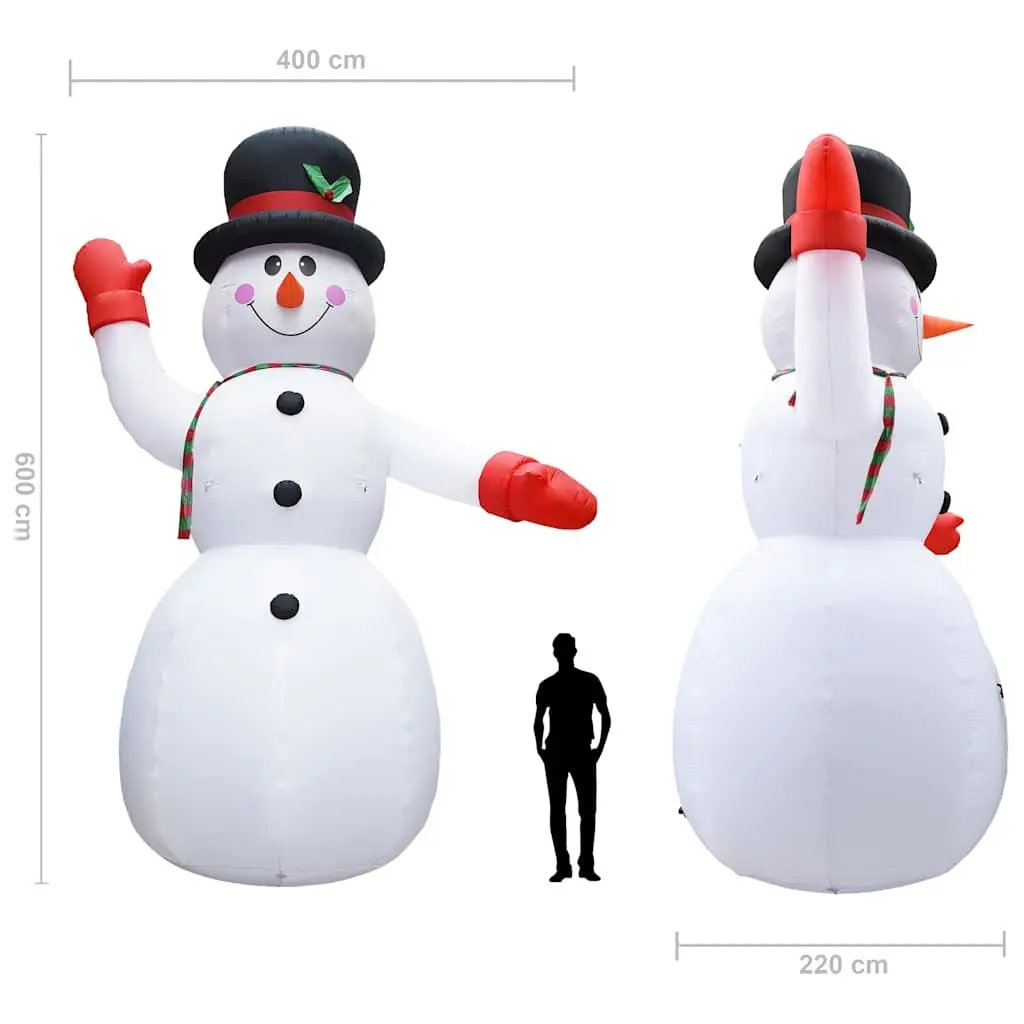 Inflatable Snowman Decoration Outdoor 600cm LED Garden Display