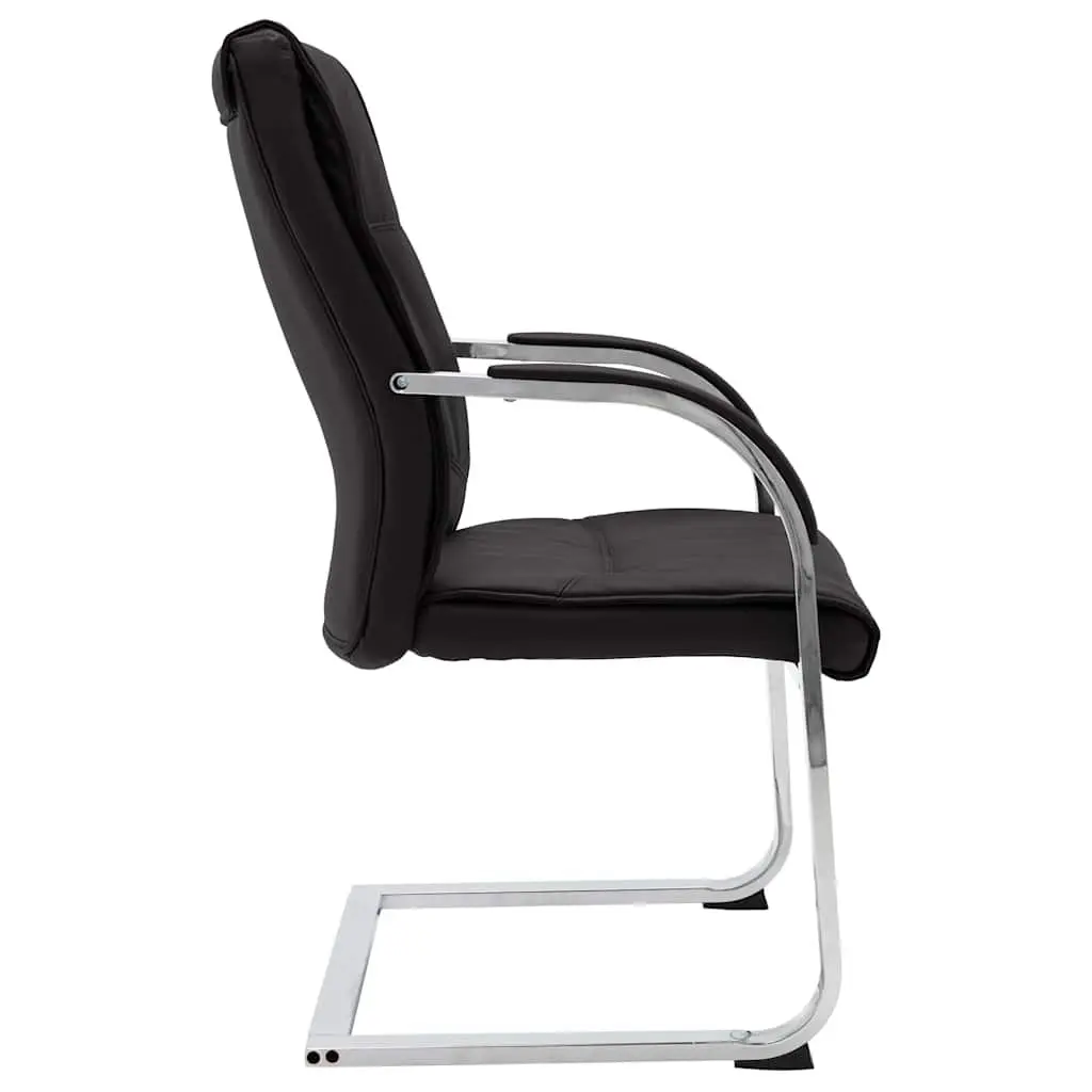 Cantilever Office Chair Ergonomic Black Faux Leather