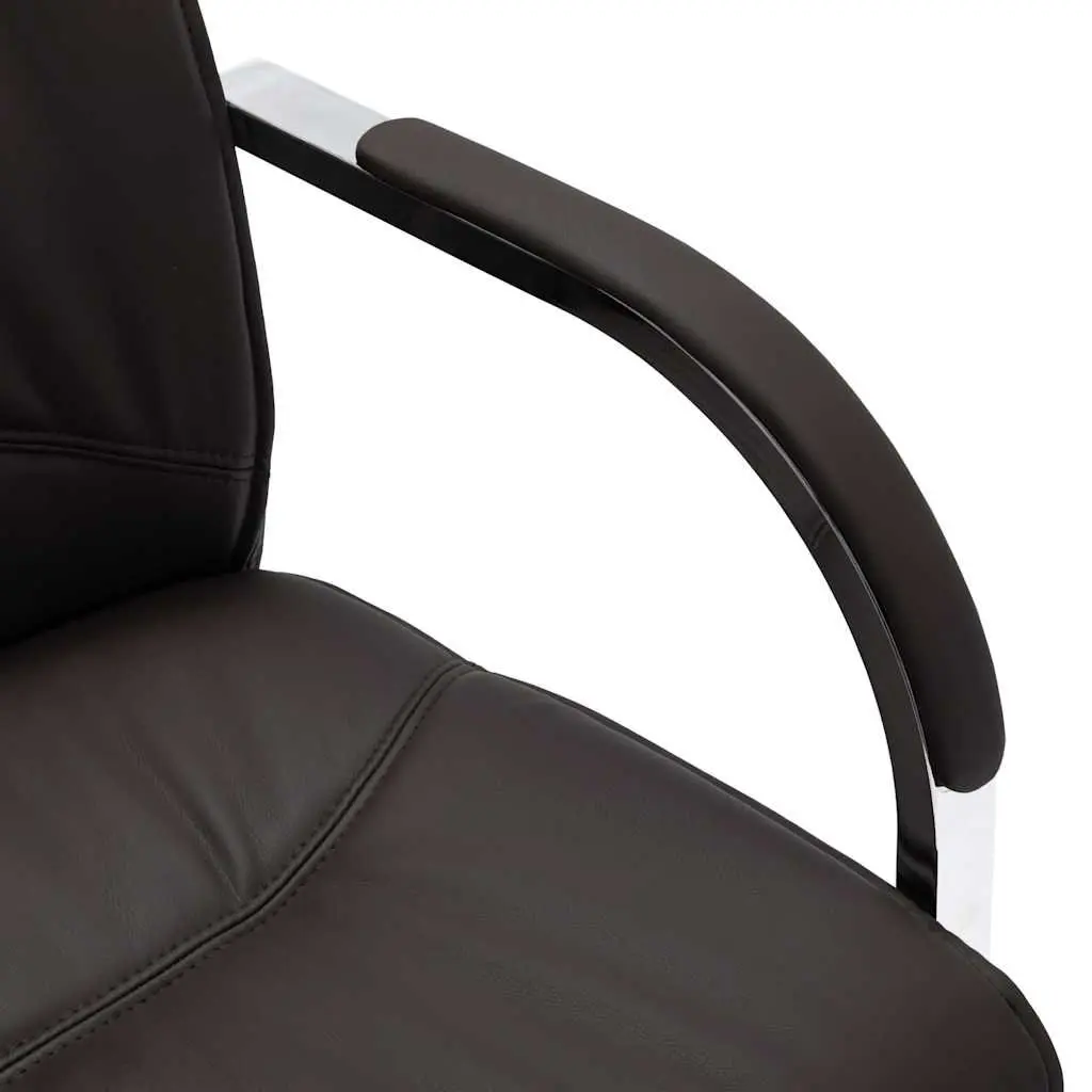 Cantilever Office Chair Ergonomic Black Faux Leather