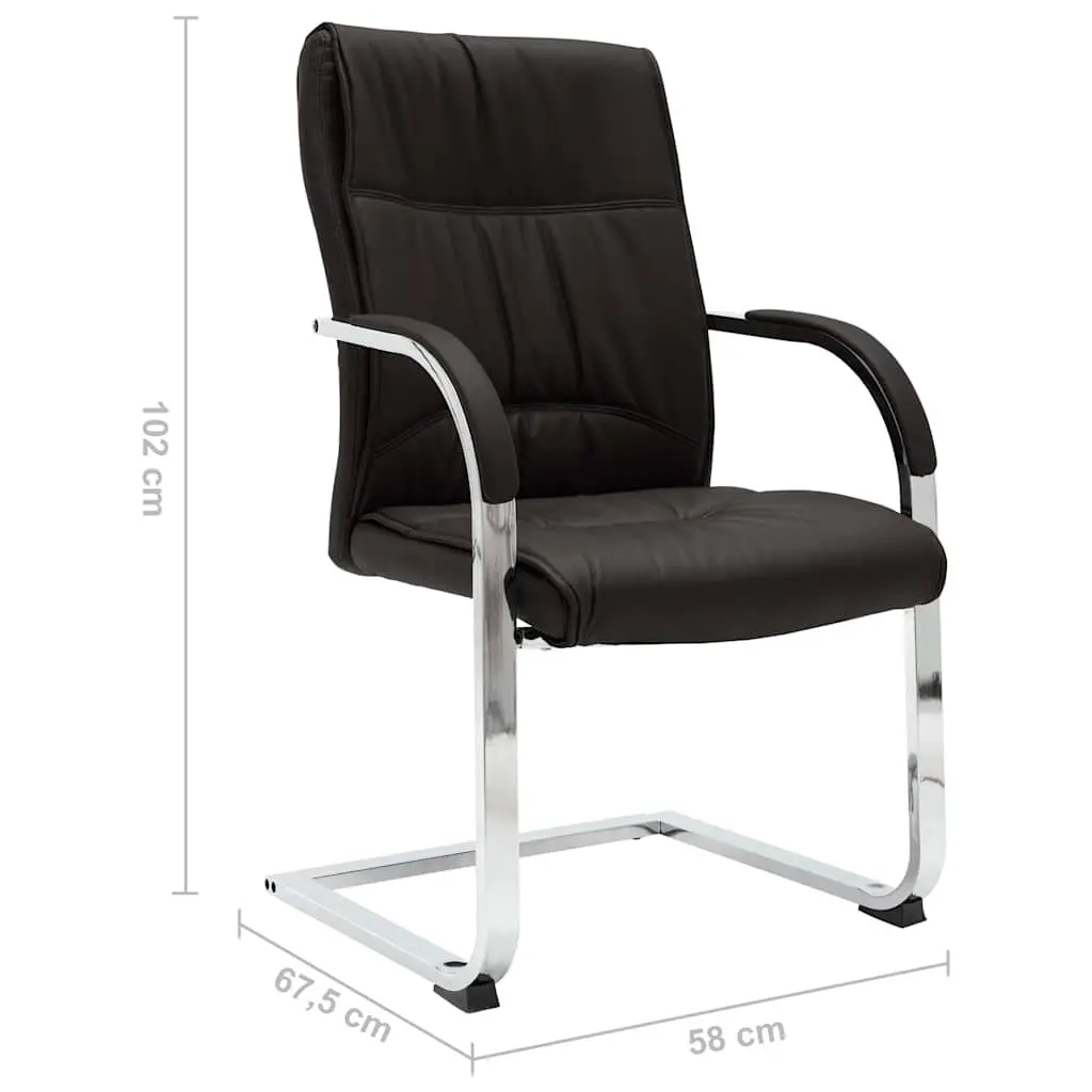 Cantilever Office Chair Ergonomic Black Faux Leather