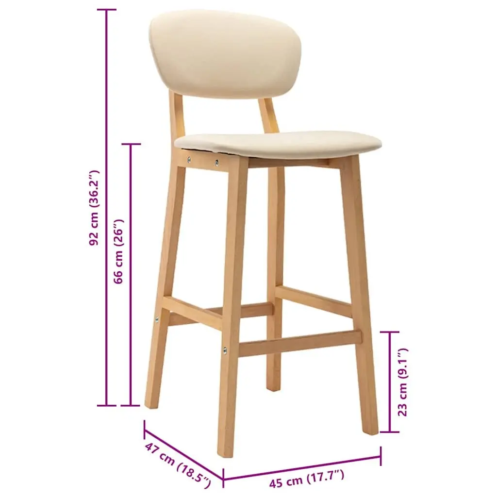 Bar Stools Cream Upholstered Chairs Modern Seating 2 Piece