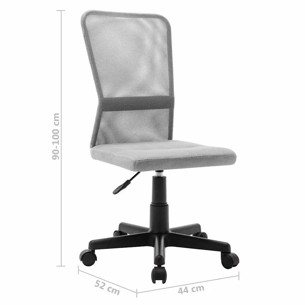 Office Chair Grey Mesh Fabric Swivel Mid Back Adjustable Height Gas Lift