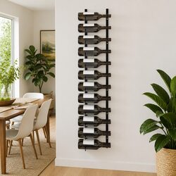 Reliable Wall-mounted Wine Rack for 24 Bottles in Black