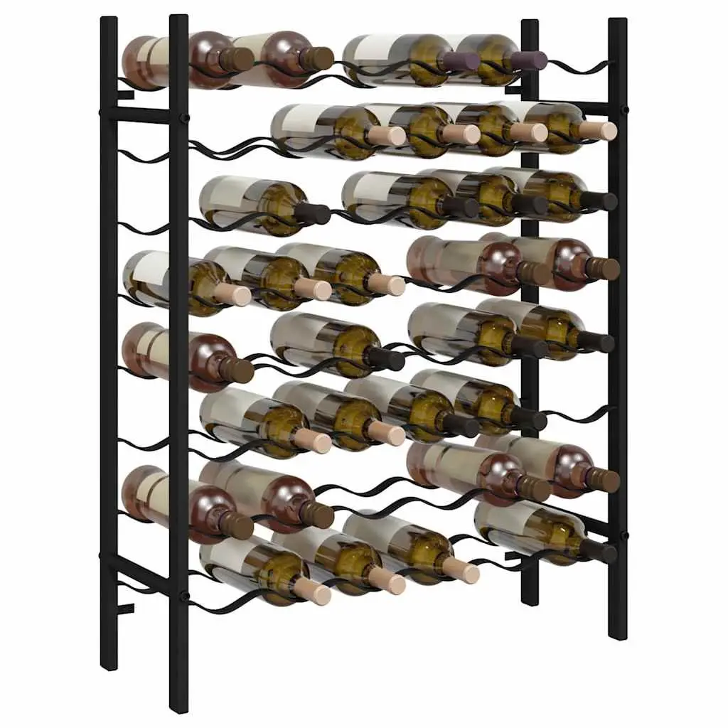 Wine Rack 48 Bottle Storage Black Metal Display Stand