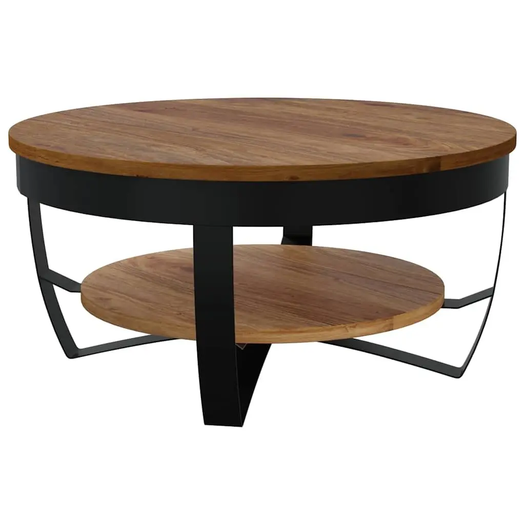 Coffee Table Industrial Vintage 65x65x32 cm Brown Solid Acacia Wood
