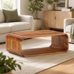 Reliable Solid Acacia Wood Coffee Table with Storage