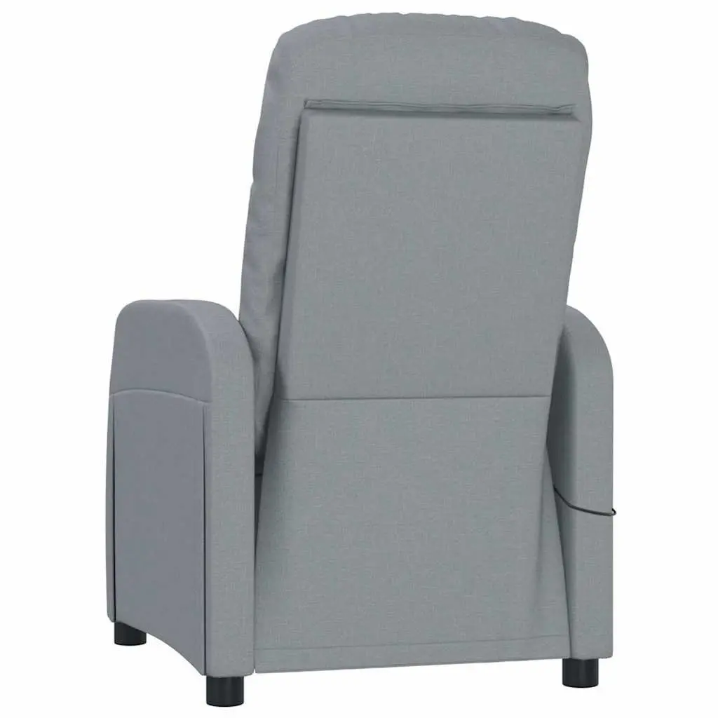 Electric Massage Chair Vibration Massage Reclining Grey Fabric 6 Massage Points